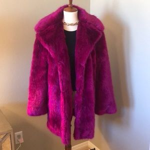 Topshop Pink Faux Fur Coat